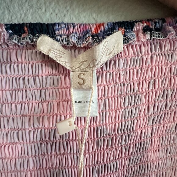 Hutch Pink Red & Navy Print Getty Halter Wide Leg Ruffle Jumpsuit - Picture 9 of 10